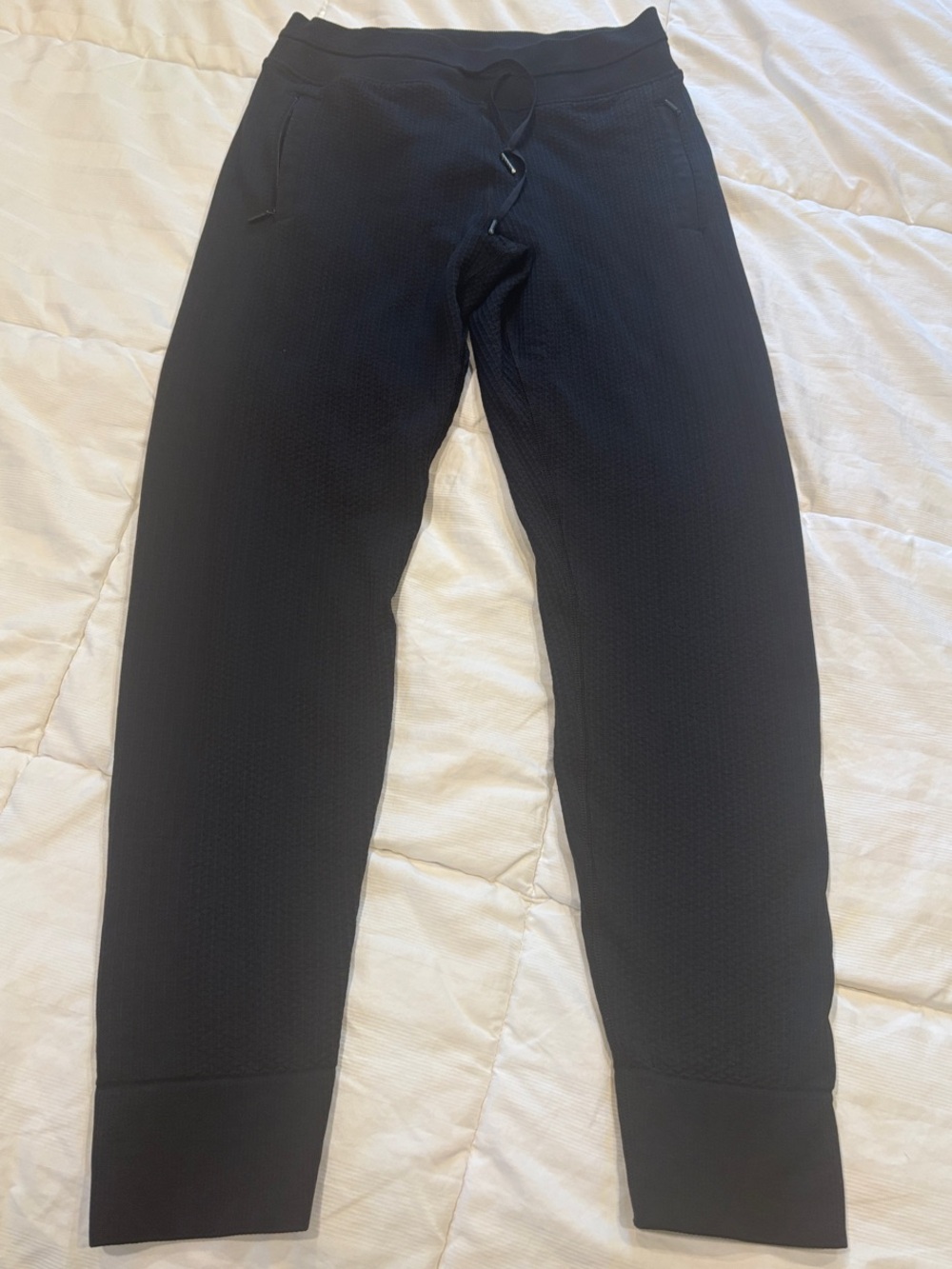 lululemon athletica Black Textured Waffle Joggers
